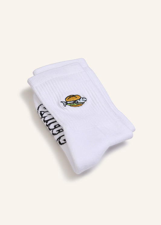 Fischbrötchen Socken - Weiß