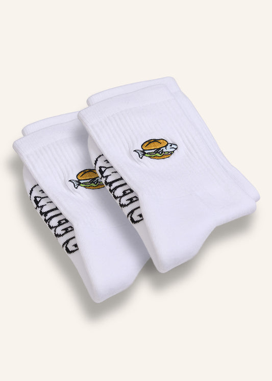 Fischbrötchen Socken - Weiß - 2 Paar