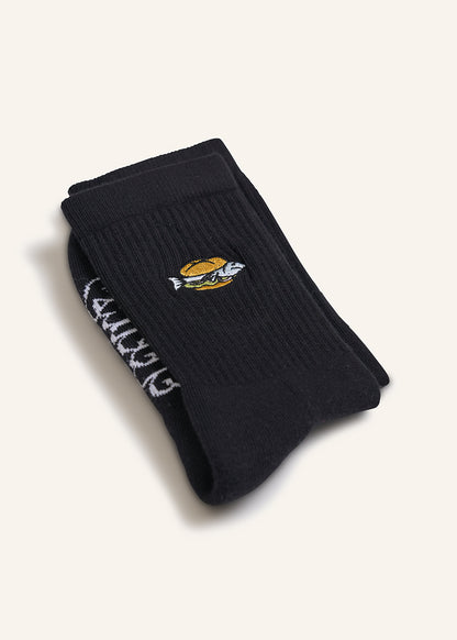 Fischbrötchen Socken - Schwarz