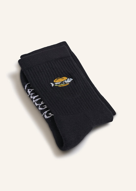 Fischbrötchen Socken - Schwarz