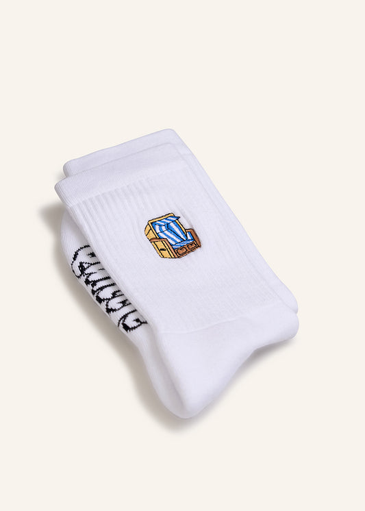 Strandkorb Socken - Weiß
