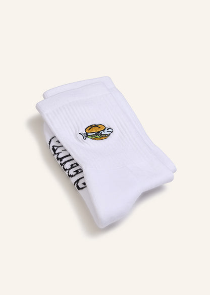 Fischbrötchen Socken - Weiß