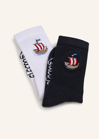 Kogge Socken - Schwarz & Weiß - 2 Paar
