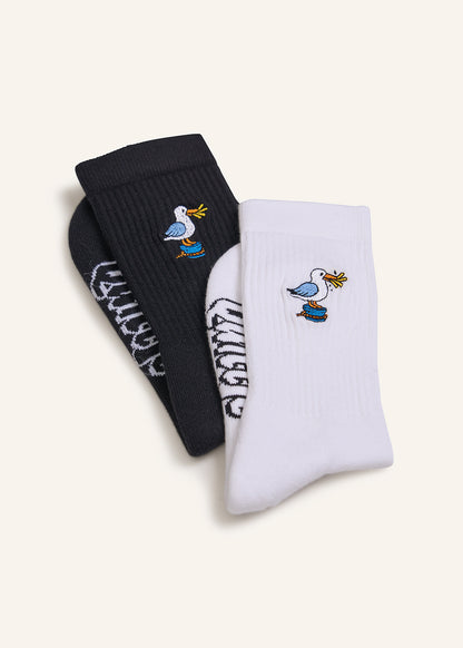 Möwe Socken - Schwarz & Weiß - 2 Paar