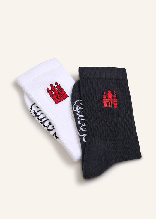 Hammaburg Socken - Schwarz & Weiß - 2 Paar