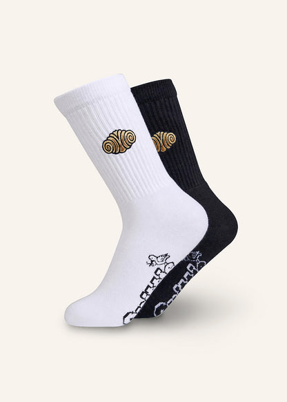 Franzbrötchen Socken - Schwarz & Weiß - 2 Paar