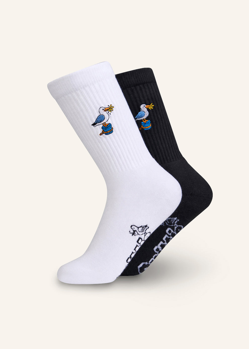 Möwe Socken - Schwarz & Weiß - 2 Paar