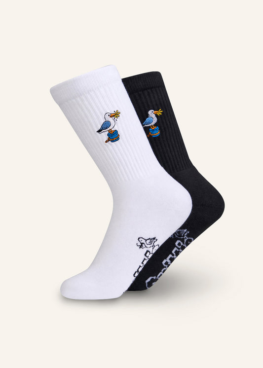 Möwe Socken - Schwarz & Weiß - 2 Paar