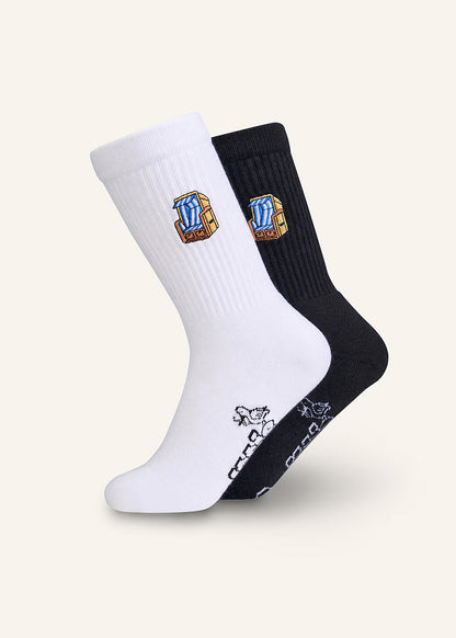 Strandkorb Socken - Schwarz & Weiß - 2 Paar