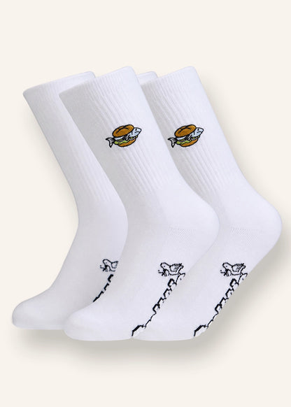 Fischbrötchen Socken - Weiß - 2 Paar