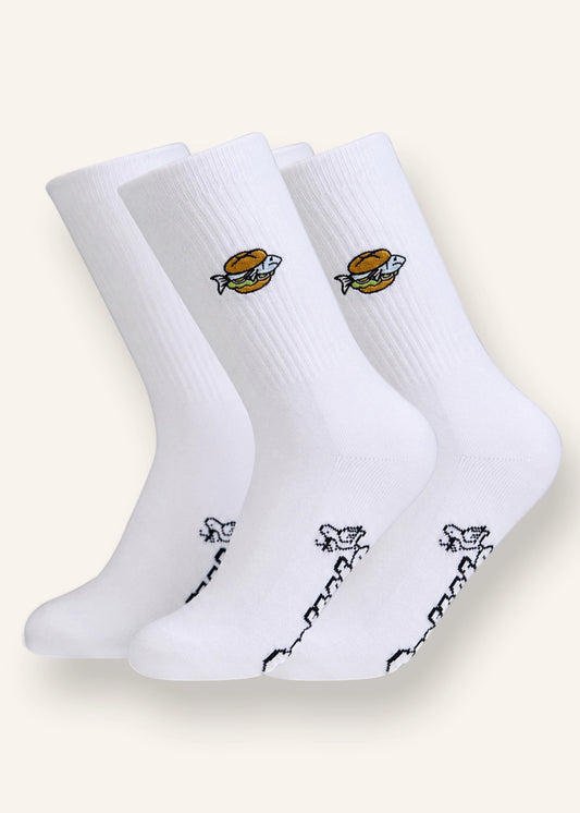 Fischbrötchen Socken - Weiß - 2 Paar