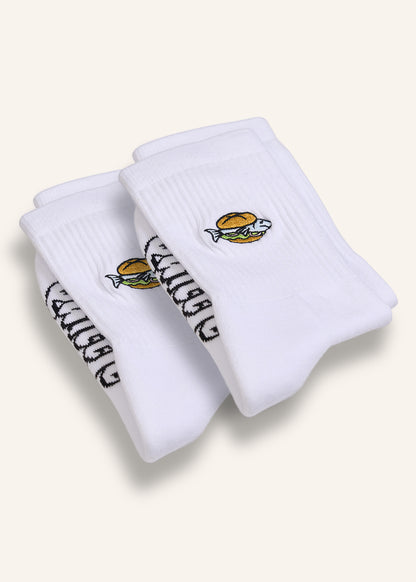 Fischbrötchen Socken - Weiß - 2 Paar