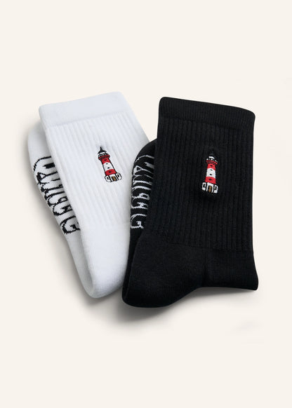 Leuchtturm Socken - Schwarz & Weiß - 2 Paar