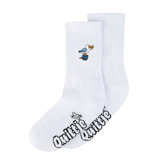 Quittje Möwe Socken • Norddeutsche Küsten Socken • Unisex Socken • Möwe mit Pommes Motiv • Geschenk für Küstenfans