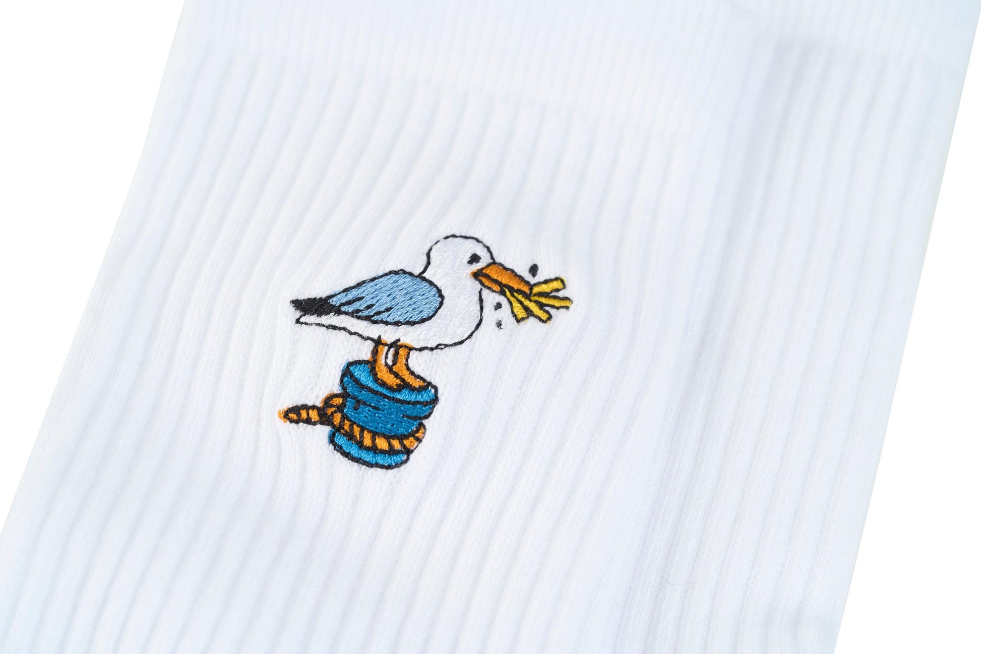 Quittje Möwe Socken • Norddeutsche Küsten Socken • Unisex Socken • Möwe mit Pommes Motiv • Geschenk für Küstenfans