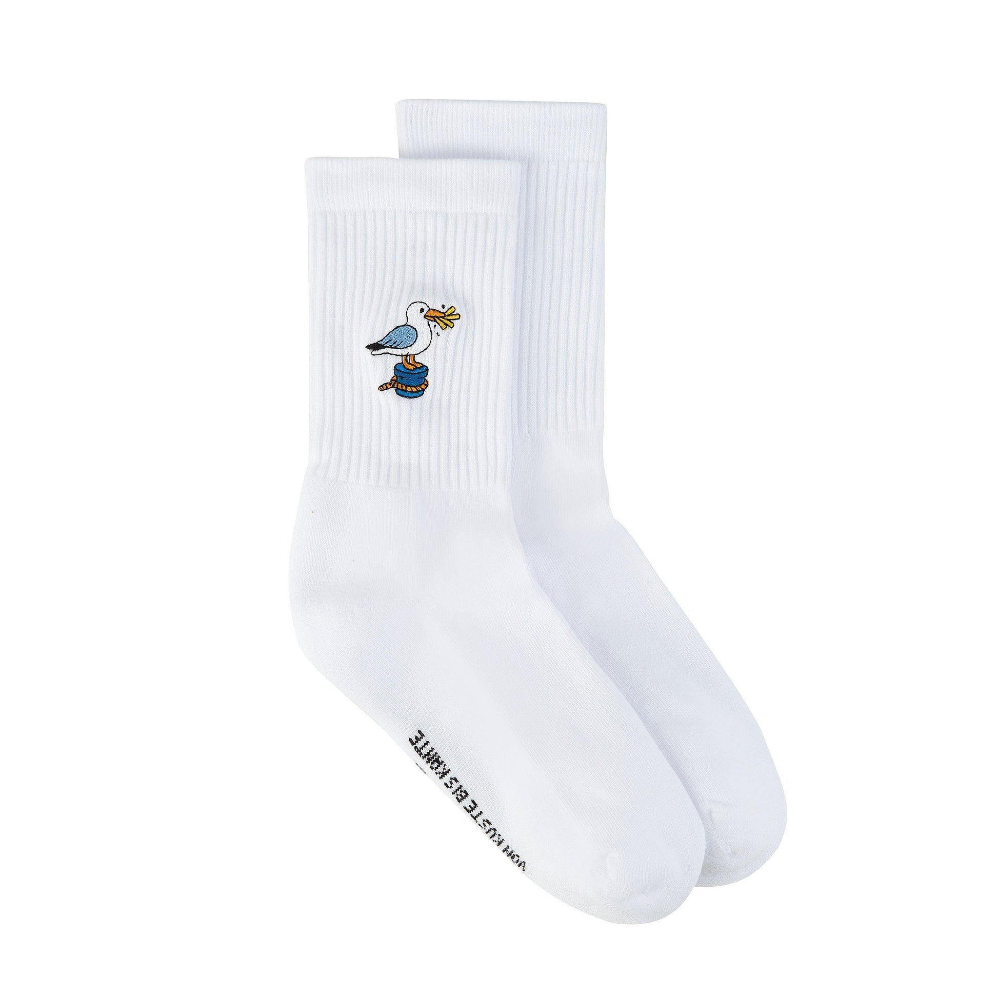 Quittje Möwe Socken • Norddeutsche Küsten Socken • Unisex Socken • Möwe mit Pommes Motiv • Geschenk für Küstenfans