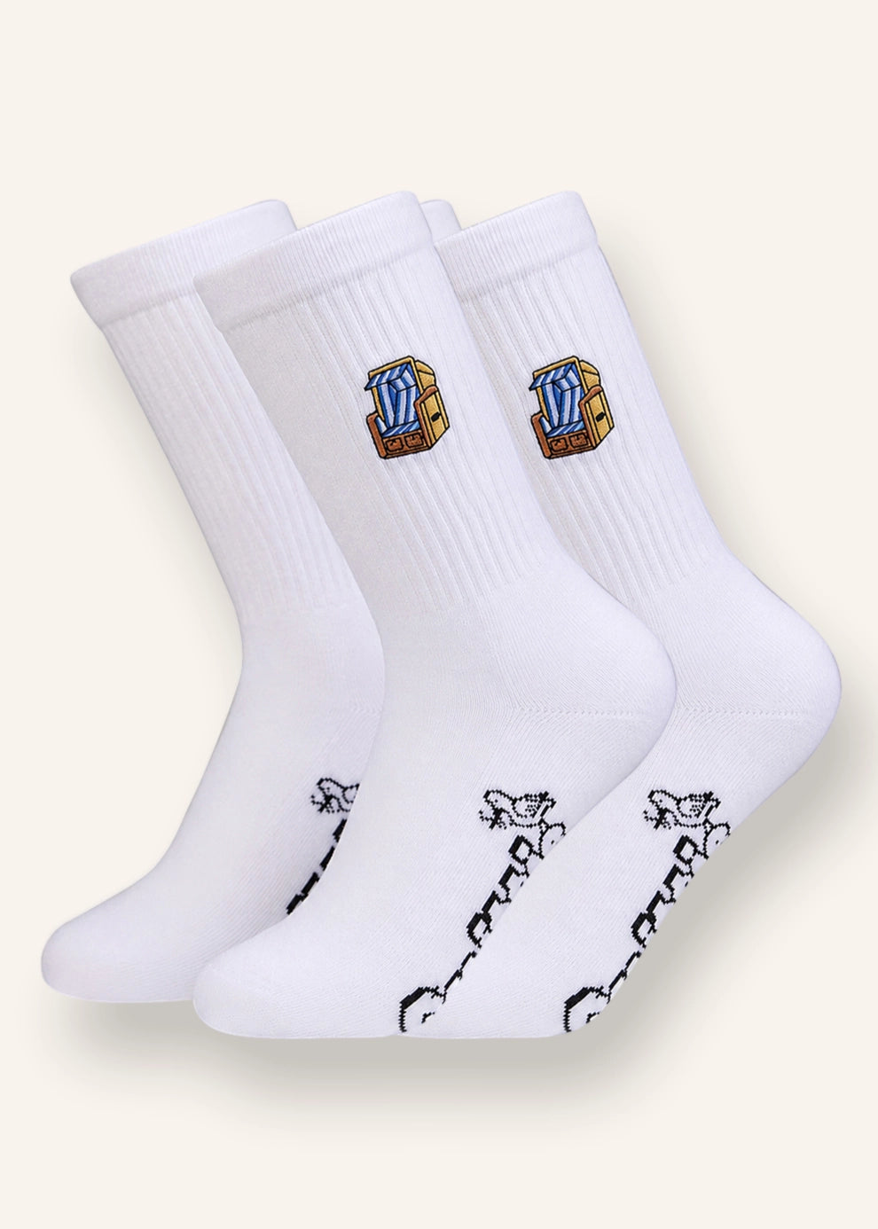 Strandkorb Socken - Weiß - 2 Paar