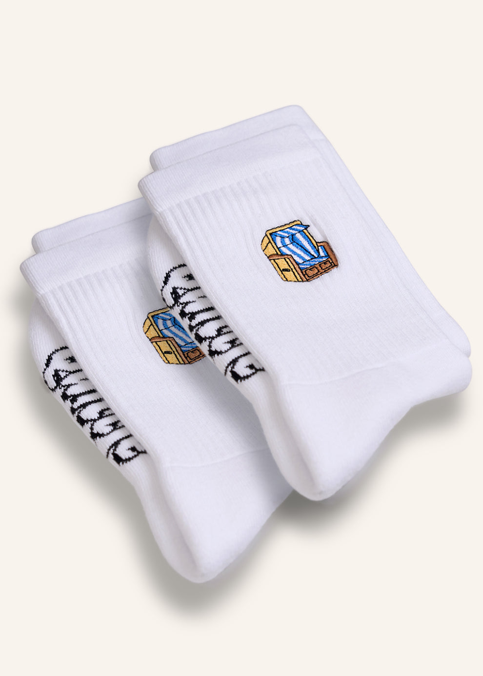 Strandkorb Socken - Weiß - 2 Paar