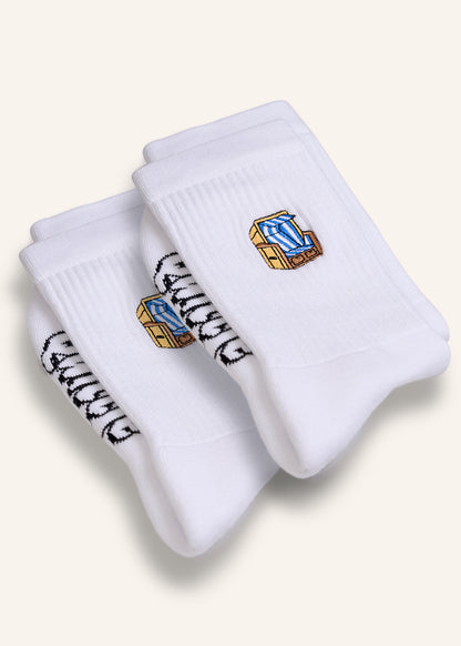 Strandkorb Socken - Weiß - 2 Paar