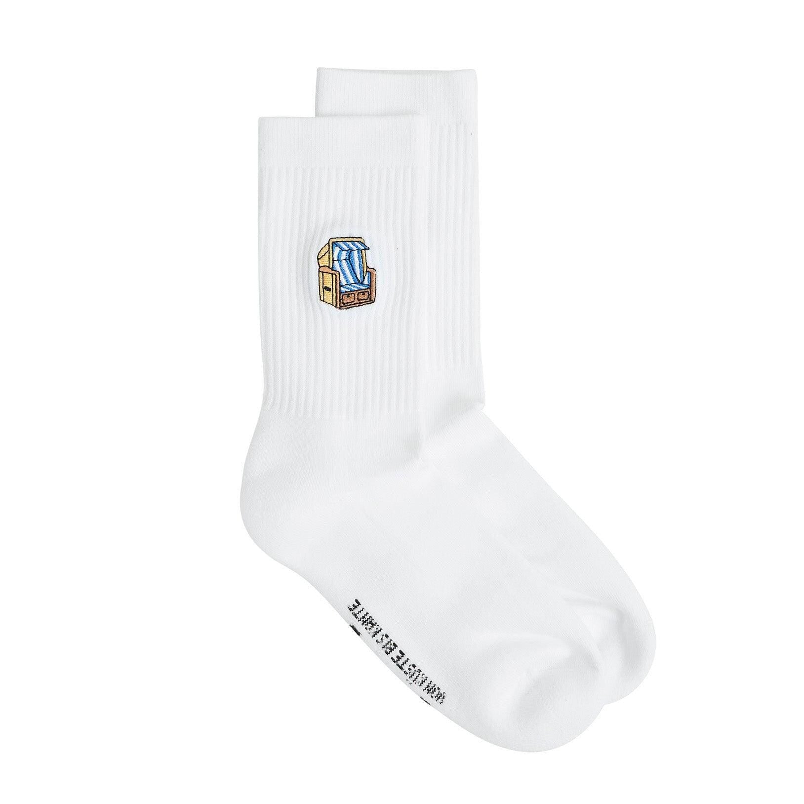 Strandkorb Socken - Weiß