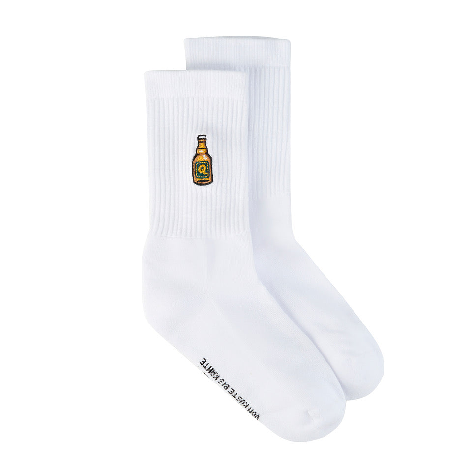 Quittje Socken mit Bierflaschen-Stickerei – hanseatisches Design, hochwertig produziert in Portugal