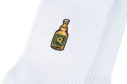 Quittje Socken mit Bierflaschen-Stickerei – hanseatisches Design, hochwertig produziert in Portugal