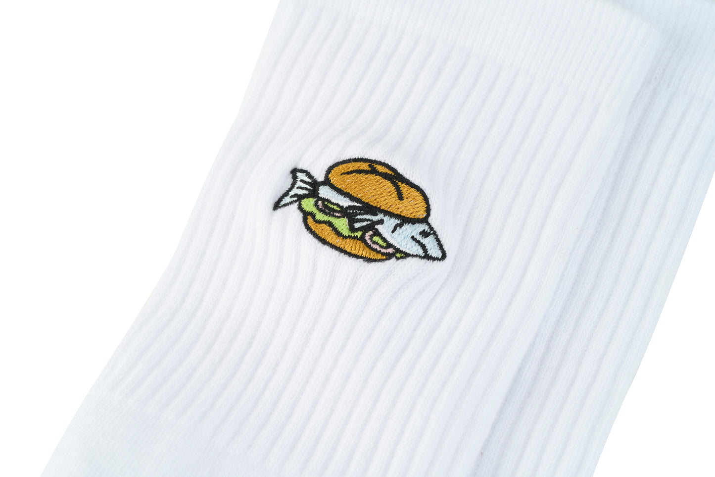 Quittje Socken mit Fischbrötchen-Stickerei – norddeutsches Design, fair und nachhaltig gefertigt in Portugal