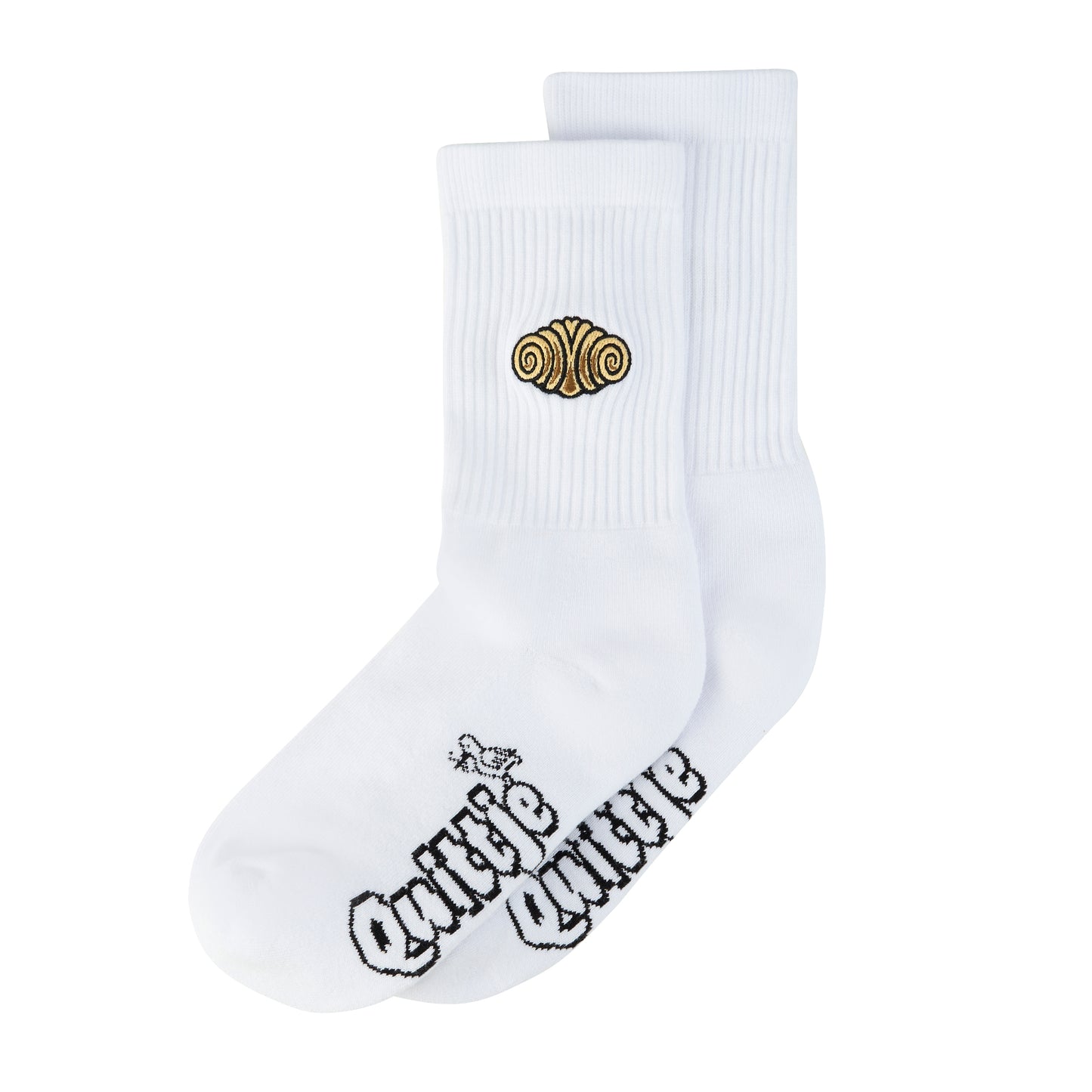 Quittje Socken mit Franzbrötchen-Stickerei – norddeutsches Kultmotiv, nachhaltig gefertigt in Portugal