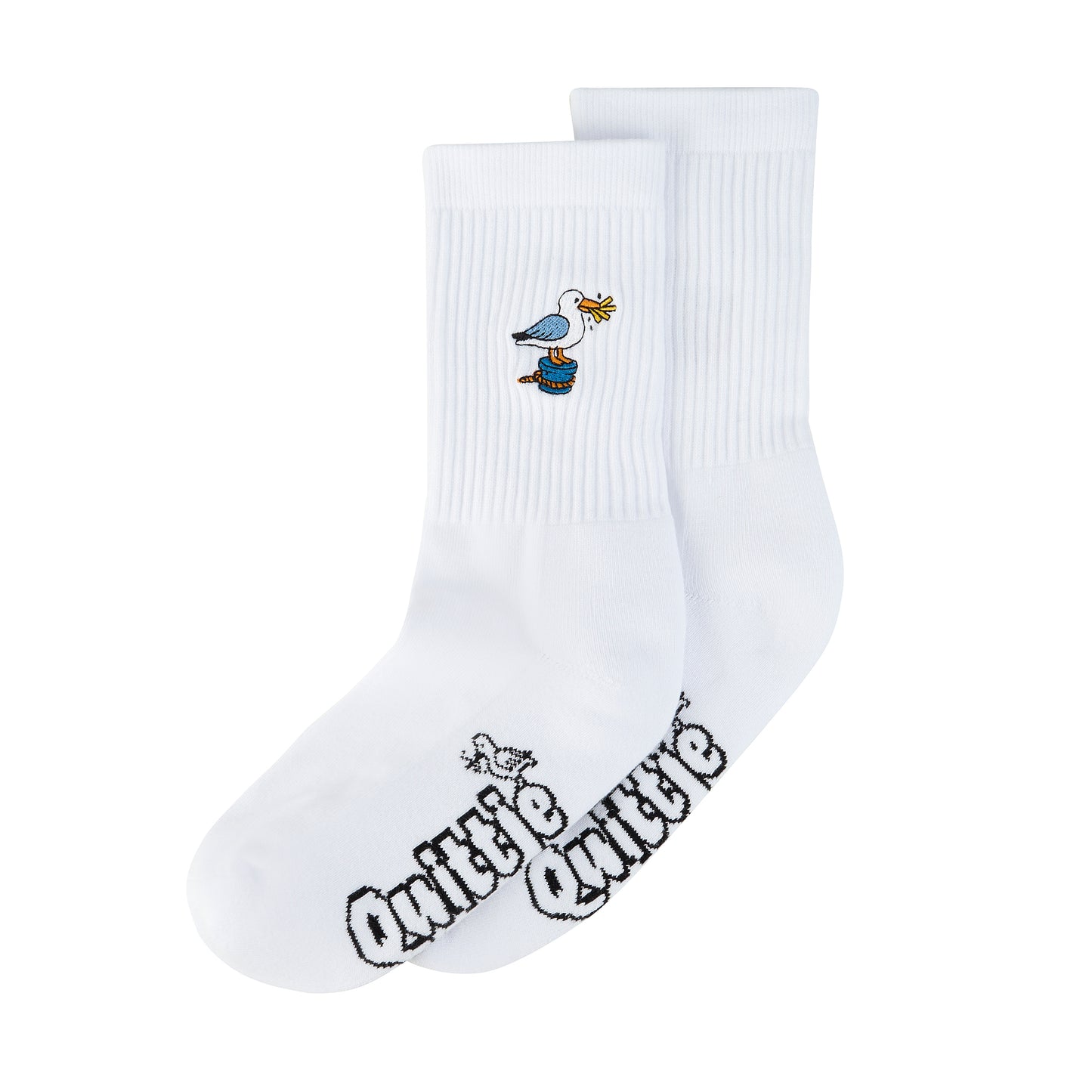 Quittje Socken mit Möwen-Stickerei – maritime Socke, designed in Norddeutschland und produziert in Portugal