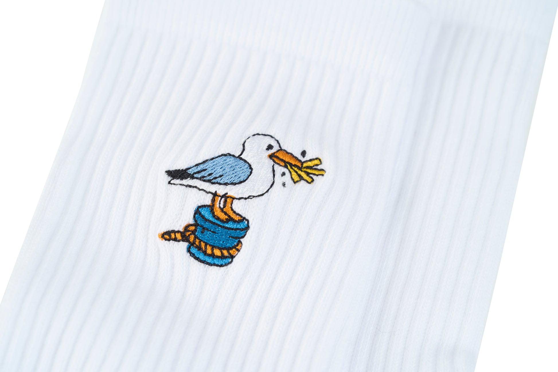 Quittje Socken mit Möwen-Stickerei – maritime Socke, designed in Norddeutschland und produziert in Portugal